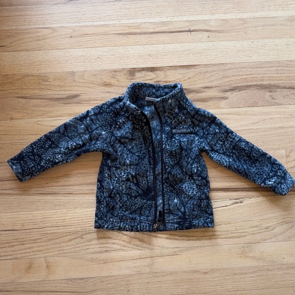 Kids Fleece Columbia Jacket - Black Pattern